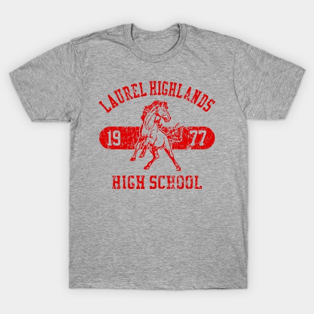 LAUREL HIGHLANDS CLASS OF '77 RED T-Shirt by newsalemart